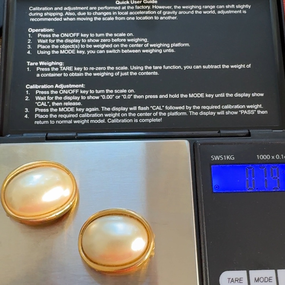 Christian Dior Vintage 1990s Faux Pearl Clip-on Earrings Authentic Signed - Picture 8 of 8